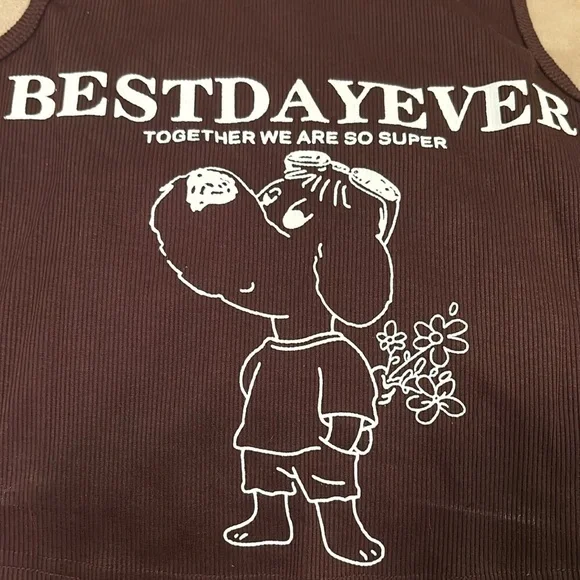 SHEIN Women’s Brown Graphic Tank Top Size S - Picture 4 of 4